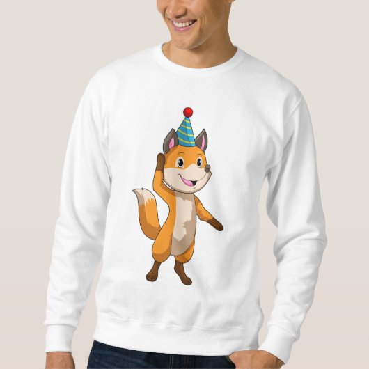 Fox at Party with Party hat Trui (Voorkant)