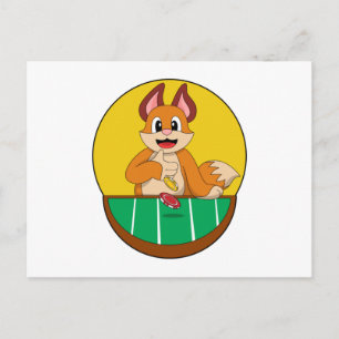 Fox at Poker with Poker chips Briefkaart
