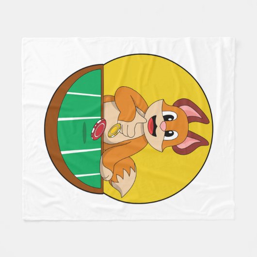 Fox at Poker with Poker chips Fleece Deken (Voorkant (Horizontaal))