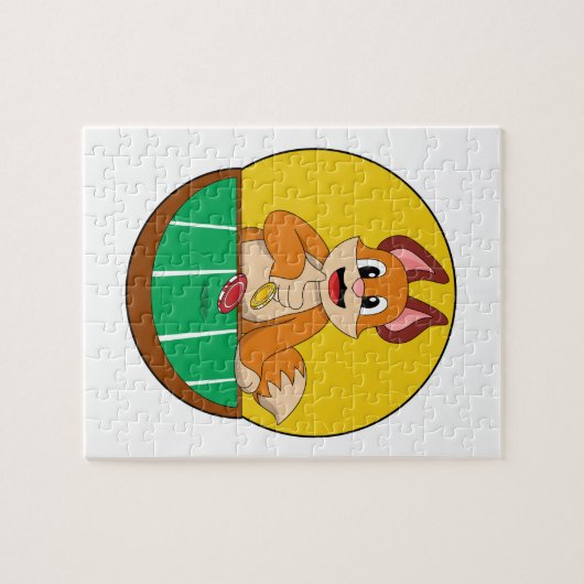 Fox at Poker with Poker chips Legpuzzel (Horizontaal)