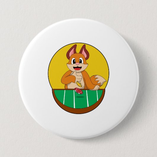 Fox at Poker with Poker chips Ronde Button 7,6 Cm (Voorkant)
