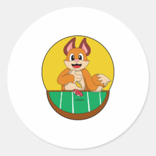 Fox at Poker with Poker chips Ronde Sticker
