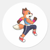 Fox at Running Ronde Sticker (Voorkant)