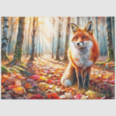 Fox Autumn Forest-Waterverf Tissuepapier (Voorkant)