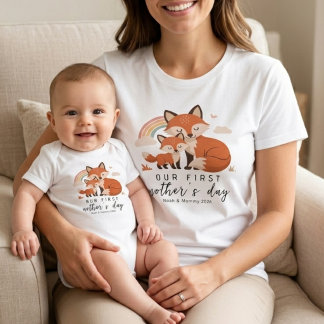 Fox Baby and Mom First Mother’s Day Soft Pastel Romper