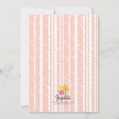 Fox Baby Girl Baby shower Kaart (Achterkant)