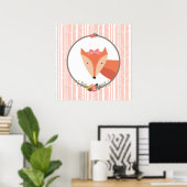 Fox Baby Girl Nursery Poster (Thuiskantoor)