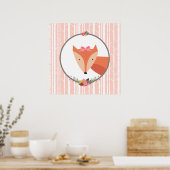 Fox Baby Girl Nursery Poster (Keuken)
