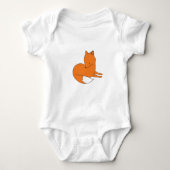 Fox Baby Jersey Bodysuit, White Romper (Voorkant)