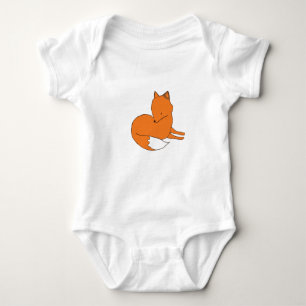 Fox Baby Jersey Bodysuit, White Romper