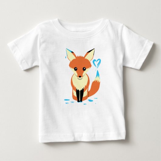 Fox Baby schilderblauw hart met staart (Voorkant)