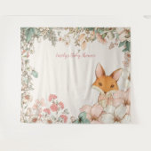  Fox Baby shower Achtergrond Landschapscrème Wandkleed (Voorkant (horizontaal))