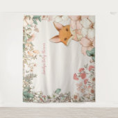  Fox Baby shower Achtergrond Landschapscrème Wandkleed (Voorkant)