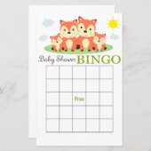 Fox baby shower bingo (Voorkant / Achterkant)