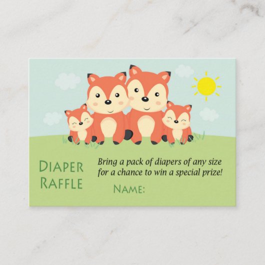 Fox baby shower bingo plaatskaartje (Voorkant)