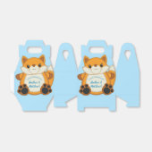 Fox Baby shower Blue Bedankdoosjes (Uitgevouwen)