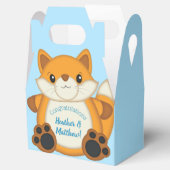 Fox Baby shower Blue Bedankdoosjes (Geopend)