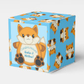 Fox Baby shower Blue Bedankdoosjes (Voorkant Zijde)