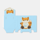 Fox Baby shower Blue Bedankdoosjes (Uitgevouwen)