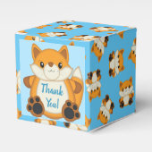 Fox Baby shower Blue Bedankdoosjes (Voorkant Zijde)