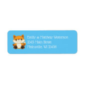 Fox Baby shower Blue Etiket (Voorkant)