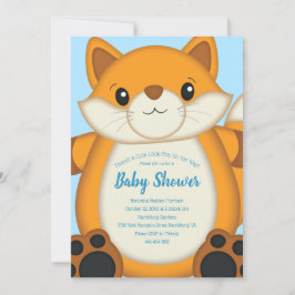 Fox Baby shower Blue Kaart