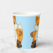 Fox Baby shower Blue Papieren Bekers (Links)