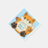 Fox Baby shower Blue Servet (Hoek)