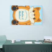 Fox Baby shower Blue Spandoek (Beurs)