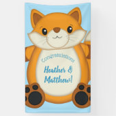 Fox Baby shower Blue Spandoek (Verticaal)