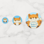 Fox Baby shower Blue Woodland Confetti (Voorkanten)