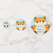 Fox Baby shower Blue Woodland Confetti (Achterkanten)