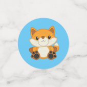 Fox Baby shower Blue Woodland Confetti (Kleine voorkant)