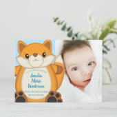 Fox Baby shower Blue Woodland Kaart (Staand voorkant)