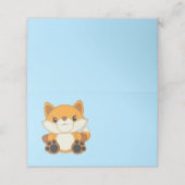 Fox Baby shower Blue Woodland Plaatskaartje (Buitenkant ongevouwen)