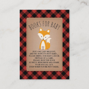 Fox Baby shower Book Request Informatiekaartje