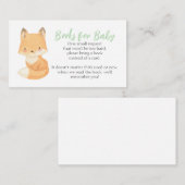 Fox Baby shower Book Request Informatiekaartje (Voorkant / Achterkant)