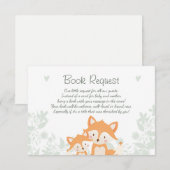 Fox Baby shower Breng een boekenkaart Woodland Informatiekaartje (Voorkant / Achterkant)