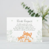 Fox Baby shower Breng een boekenkaart Woodland Informatiekaartje (Staand voorkant)