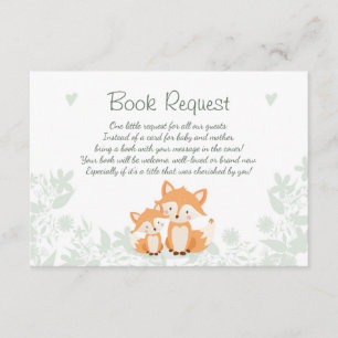 Fox Baby shower Breng een boekenkaart Woodland Informatiekaartje
