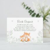 Fox Baby shower Breng een boekenkaart Woodland Informatiekaartje (Staand voorkant)