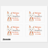 Fox Baby shower Cartoon Rechthoekige Sticker (Vel)
