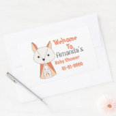 Fox Baby shower Cartoon Rechthoekige Sticker (Envelop)