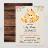 Fox baby shower-feestuitnodiging kaart (Voorkant / Achterkant)