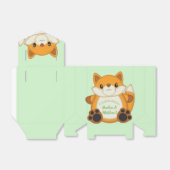 Fox Baby shower Green Bedankdoosjes (Uitgevouwen)