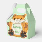 Fox Baby shower Green Bedankdoosjes (Voorkant Zijde)