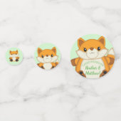 Fox Baby shower Green Confetti (Achterkanten)