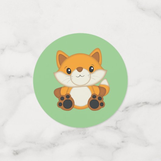 Fox Baby shower Green Confetti (Kleine voorkant)