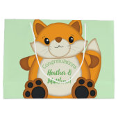 Fox Baby shower Green Groot Cadeauzakje (Achterkant)