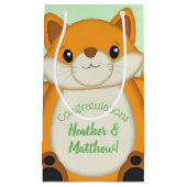 Fox Baby shower Green Klein Cadeauzakje (Voorkant)
